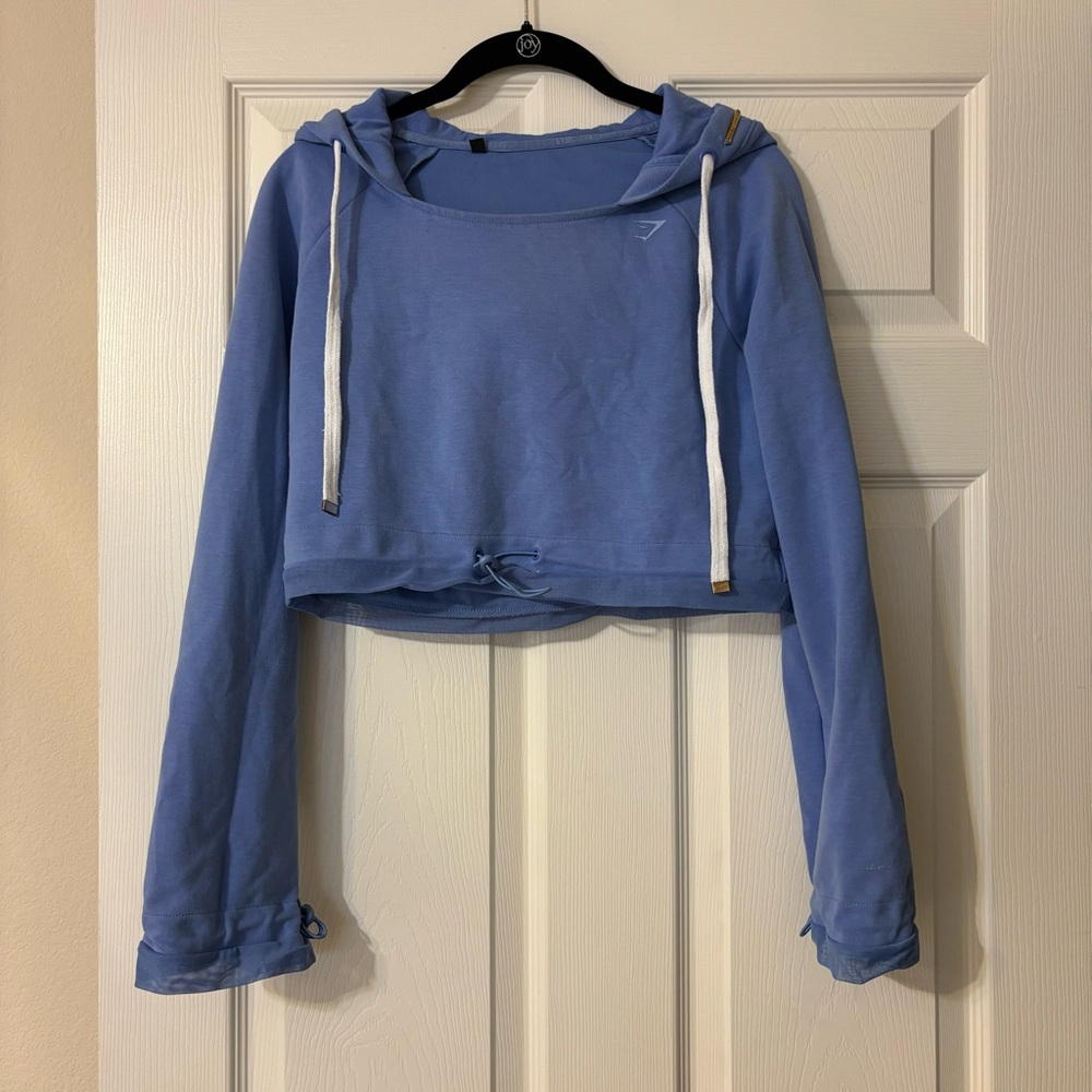 Gymshark X Whitney Simmons Cropped Hoodie, Blue size XS